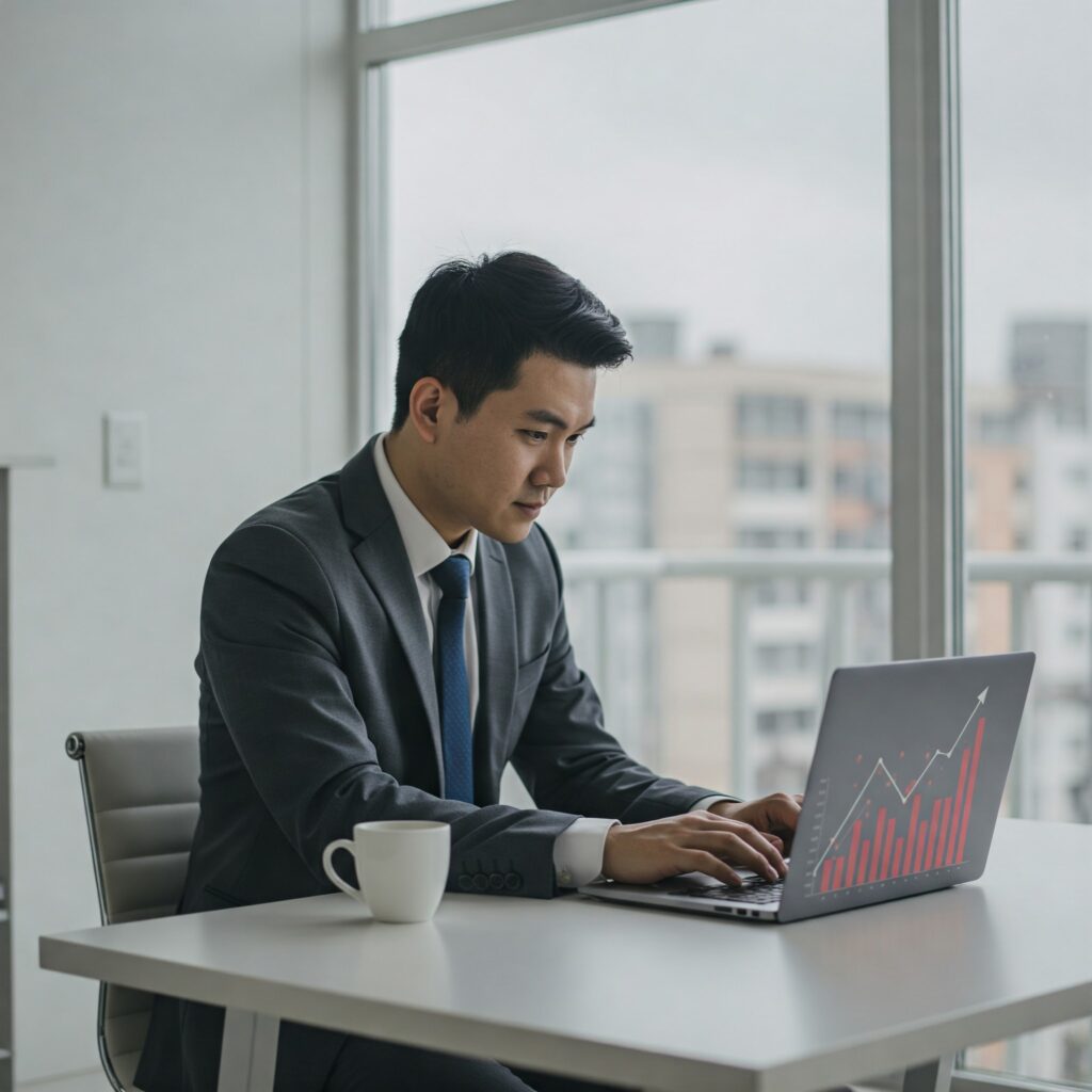 trader che studia ed investe sugli ETF